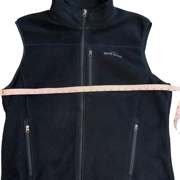 Eddie Bauer Black Fleece Vest Zip Up Men’s XL Cozy Casual Outdoor Autumn Fishing - Picture 13 of 14